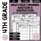 4th Grade Addition and Subtraction Worksheets (4.NBT.B.4)