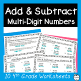 4th Grade Addition and Subtraction Worksheets with Regrouping