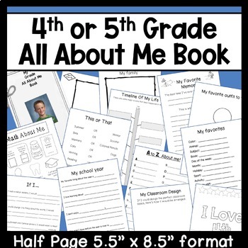 all about me printables 4th grade