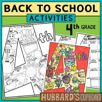 Preview of 4th Grade All About Me - First Day Week Back to School Activity - Bulletin Board