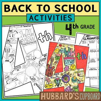 Preview of All About Me 4th Grade First Day Week of Back to School Activity Bulletin Board