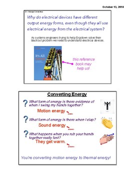 Preview of 4th Grade Amplify Energy Conversions Chapter 2 (Complete) Grade 4
