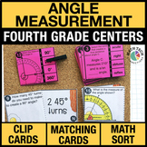 4th Grade Angle Measurement Math Centers Using a Protracto