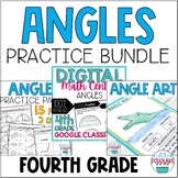 4th Grade Angle Measurement Review Practice BUNDLE