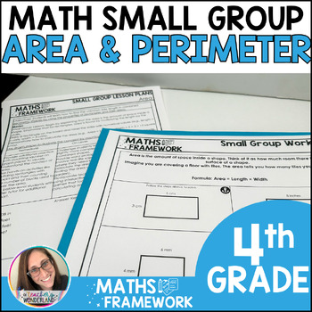 Preview of 4th Grade Area & Perimeter Small Groups Plans & Work Mats - RTI Intervention