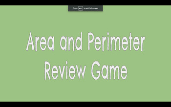 Preview of 4th Grade Area and Perimeter Review Game