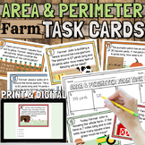 4th Grade Area and Perimeter Word Problem Task Cards PRINT