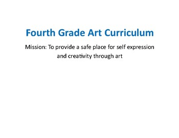 Preview of 4th Grade Art Curriculum Maps (16 Maps)