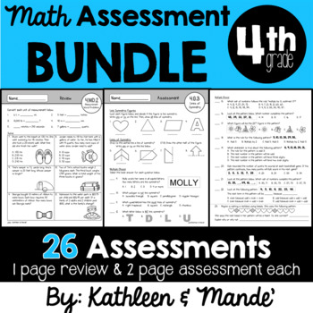 Preview of 4th Grade Math Assessment BUNDLE: 26 Assessments