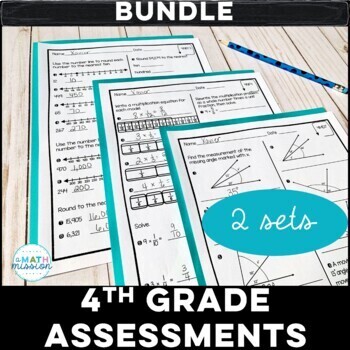 Preview of 4th Grade Math Skills Assessments, Review Packets, or Homework for all CCSS