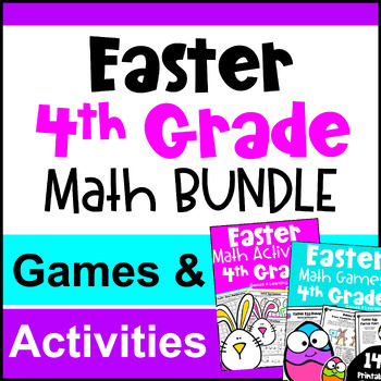 Preview of 4th Grade BUNDLE - Fun Easter Math Activities with Games & Worksheets