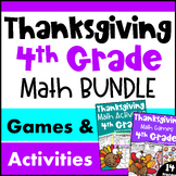 4th Grade BUNDLE: Fun Thanksgiving Math Activities with Ga