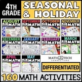4th Grade Seasonal & Holiday Math Review Centers, Games, M