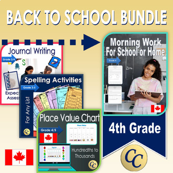 Preview of 4th Grade Canadian School Year Bundle