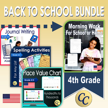 Preview of 4th Grade School Year Bundle Digital and Printable