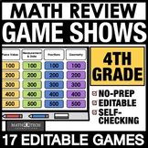 4th Grade Math Spiral Review Game Show PowerPoint TEST PRE
