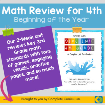 Preview of 4th Grade Beginning of the Year Math Review: 2021 Edition