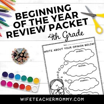 Preview of 4th Grade Beginning of the Year Review | Math & ELA Activities