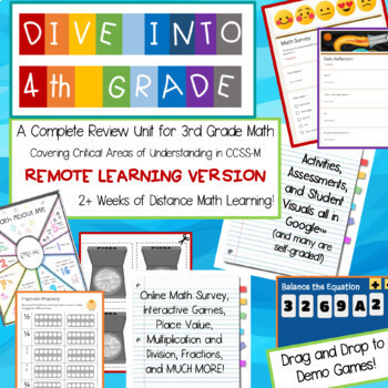 Preview of 4th Grade Beginning of the Year Review--REMOTE edition