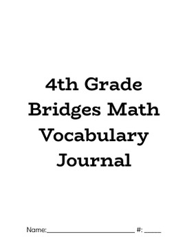 Preview of 4th Grade Bridges Math Vocabulary Journal (Digital or Print)