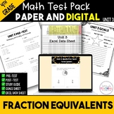 Fraction Equivalents Math Test Bundle {4th Grade Unit 3}