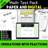 Operations with Fractions Math Test Bundle {4th Grade Unit 4}