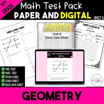 Preview of Geometry Math Test Bundle {4th Grade Unit 6}