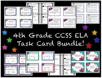 Preview of 4th Grade CCSS Language Task Cards Bundle - 8 SETS OF TASK CARDS