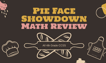 Preview of 4th Grade CCSS Math Review - Pieface Showdown Jeopardy