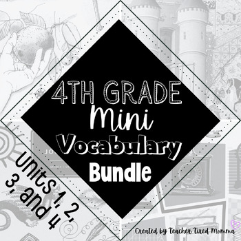 Preview of 4th Grade- CKLA Units 1, 2, 3, and 4 Vocabulary Cards** Mini Bundle