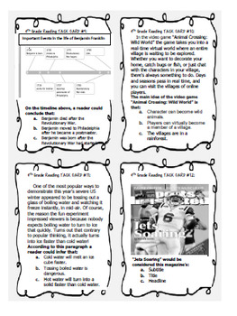 4th Grade Reading Task Cards, 36 Nonfiction Test-Prep ...