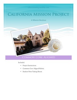 Preview of 4th Grade California History Mission Project