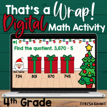 Preview of 4th Grade Christmas Digital Math Division Activity | Distance Learning