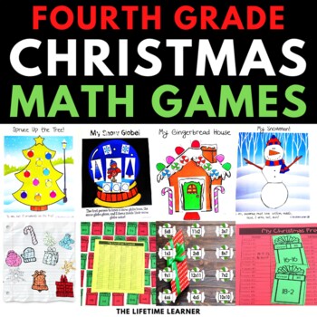 Preview of 4th Grade Christmas Math Activities | Christmas Math Games