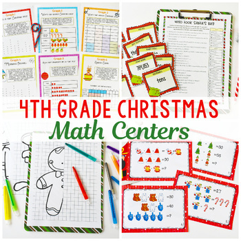 Preview of 4th Grade Christmas Math Centers