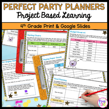 Preview of End of the Year Activities - Plan an End of Year Class Party 4th Grade Math PBL