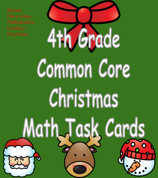 Preview of 4th Grade Common Core Christmas Math Task Cards- BUNDLED