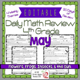 Math Morning Work 4th Grade May Editable, Spiral Review, D