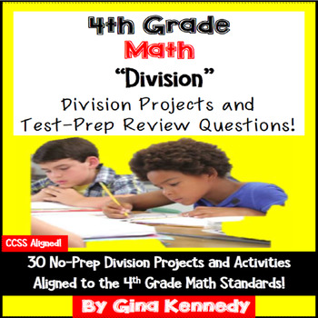 Preview of 4th Grade Division, 30 Enrichment Projects and 30 Test-Prep Problems