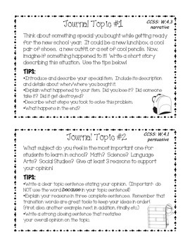 journal topics for grade 4