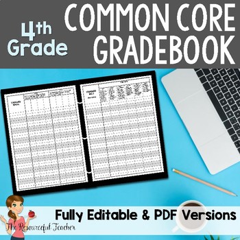 Preview of 4th Grade Common Core Gradebook for your Teacher Binder
