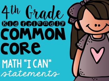 Preview of 4th Grade Common Core MATH "I CAN" statements