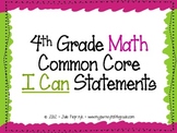 4th Grade Common Core "I Can" Statements for Mathematics