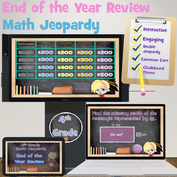 Preview of Math Jeopardy Bundle:  4th Grade Common Core Math Jeopardy