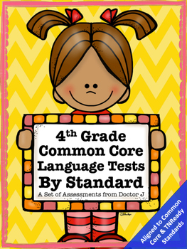 Preview of 4th Grade Language Test Bundle for Each Common Core / TNReady Standard