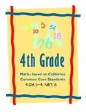 4th Grade Common Core- MATH  California Standards