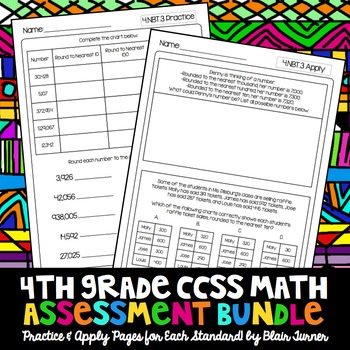 Preview of 4th Grade Common Core Math Assessments - ALL STANDARDS BUNDLE