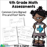 4th Grade Math Assessments {Pre and Post Tests} Distance Learning