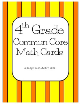 Preview of 4th Grade Common Core Math Cards