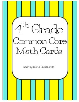 Preview of 4th Grade Common Core Math Cards- Operations and Base Ten